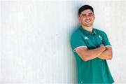 8 July 2025; Jimmy O’Brien poses for a portrait after an Ireland Rugby media conference at the Grupo Desportivo Direito in Lisbon, Portugal. Photo by Carlos Rodrigues/Sportsfile