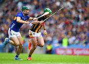 6 July 2025; Eoin Cody of Kilkenny is tackled by Robert Doyle of Tipperary during the GAA Hurling All-Ireland Senior Championship semi-final match between Kilkenny and Tipperary at Croke Park in Dublin. Photo by Ray McManus/Sportsfile