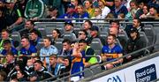 6 July 2025; Darragh McCarthy of Tipperary reacts after being shown a red card, second yellow, during the GAA Hurling All-Ireland Senior Championship semi-final match between Kilkenny and Tipperary at Croke Park in Dublin. Photo by Ray McManus/Sportsfile