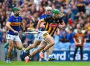6 July 2025; Eoin Cody of Kilkenny in action against Robert Doyle, left and Eoghan Connolly of Tipperary during the GAA Hurling All-Ireland Senior Championship semi-final match between Kilkenny and Tipperary at Croke Park in Dublin. Photo by Ray McManus/Sportsfile