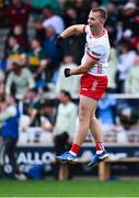 6 July 2025; Diarmuid Martin of Tyrone, scorer of the winning point, celebrates after the Electric Ireland GAA Football All-Ireland Minor Championship final match between Kerry and Tyrone at Cedral St Conleth's Park in Newbridge, Kildare. Photo by Piaras Ó Mídheach/Sportsfile