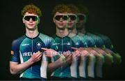 9 July 2025; (EDITOR'S NOTE; This image was created using a special effects camera filter) Cyclist Rian McCrystal during a Team Ireland announcement for the athletes selected to compete at the European Youth Olympic Festival in Skopje, North Macedonia, proudly supported by Allianz. The European Youth Olympic Festival takes place in Skopje, North Macedonia, taking place from 20 – 26 July. Photo by Sam Barnes/Sportsfile