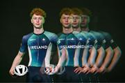 9 July 2025; (EDITOR'S NOTE; This image was created using a special effects camera filter) Cyclist Rian McCrystal during a Team Ireland announcement for the athletes selected to compete at the European Youth Olympic Festival in Skopje, North Macedonia, proudly supported by Allianz. The European Youth Olympic Festival takes place in Skopje, North Macedonia, taking place from 20 – 26 July. Photo by Sam Barnes/Sportsfile