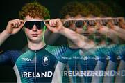 9 July 2025; (EDITOR'S NOTE; This image was created using a special effects camera filter) Cyclist Rian McCrystal during a Team Ireland announcement for the athletes selected to compete at the European Youth Olympic Festival in Skopje, North Macedonia, proudly supported by Allianz. The European Youth Olympic Festival takes place in Skopje, North Macedonia, taking place from 20 – 26 July. Photo by Sam Barnes/Sportsfile