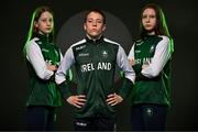 9 July 2025; Swimmers, from left, Julia Dziedzic, Shea Mathers and Anna Joyce during a Team Ireland announcement for the athletes selected to compete at the European Youth Olympic Festival in Skopje, North Macedonia, proudly supported by Allianz. The European Youth Olympic Festival takes place in Skopje, North Macedonia, taking place from 20 – 26 July. Photo by Sam Barnes/Sportsfile