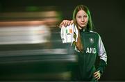 9 July 2025; (EDITOR'S NOTE; This image was created using a special effects camera filter) Swimmer Julia Dziedzic during a Team Ireland announcement for the athletes selected to compete at the European Youth Olympic Festival in Skopje, North Macedonia, proudly supported by Allianz. The European Youth Olympic Festival takes place in Skopje, North Macedonia, taking place from 20 – 26 July. Photo by Sam Barnes/Sportsfile