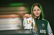9 July 2025; (EDITOR'S NOTE; This image was created using a special effects camera filter) Swimmer Julia Dziedzic during a Team Ireland announcement for the athletes selected to compete at the European Youth Olympic Festival in Skopje, North Macedonia, proudly supported by Allianz. The European Youth Olympic Festival takes place in Skopje, North Macedonia, taking place from 20 – 26 July. Photo by Sam Barnes/Sportsfile