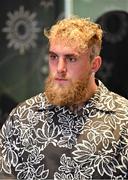 8 July 2025; Jake Paul, co-Founder of Most Valuable Promotions, during a lighting up of the Empire State Building, in New York, USA, to kick off Katie Taylor v Amanda Serrano 3 fight week ahead of their undisputed super lightweight championship fight that will take place at Madison Square Garden in New York on Friday, 11th July. Additionally, in honor of the historic trilogy fight, the Empire State Building will shine its world-famous tower lights in the colors of Taylor’s and Serrano’s homelands – green, white and orange to represent the Irish flag and blue, white and red to represent the Puerto Rican flag – on fight night. Photo by Stephen McCarthy/Sportsfile