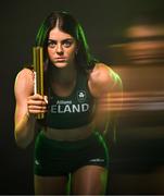 9 July 2025; (EDITOR'S NOTE; This image was created using a special effects camera filter) Athlete Erin Friel during a Team Ireland announcement for the athletes selected to compete at the European Youth Olympic Festival in Skopje, North Macedonia, proudly supported by Allianz. The European Youth Olympic Festival takes place in Skopje, North Macedonia, taking place from 20 – 26 July. Photo by Sam Barnes/Sportsfile