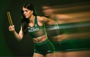 9 July 2025; (EDITOR'S NOTE; This image was created using a special effects camera filter) Athlete Erin Friel during a Team Ireland announcement for the athletes selected to compete at the European Youth Olympic Festival in Skopje, North Macedonia, proudly supported by Allianz. The European Youth Olympic Festival takes place in Skopje, North Macedonia, taking place from 20 – 26 July. Photo by Sam Barnes/Sportsfile
