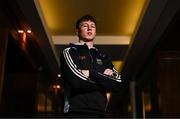 8 July 2025; Tipperary hurler Jake Morris poses for a portrait during the Tipperary GAA Hurling All-Ireland Senior Final Media Conference at Horse and Jockey Hotel in Horse and Jockey, Tipperary. Photo by Ben McShane/Sportsfile