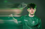 9 July 2025; (EDITOR'S NOTE; This image was created using a special effects camera filter) Badminton player Luke Marks during a Team Ireland announcement for the athletes selected to compete at the European Youth Olympic Festival in Skopje, North Macedonia, proudly supported by Allianz. The European Youth Olympic Festival takes place in Skopje, North Macedonia, taking place from 20 – 26 July. Photo by Sam Barnes/Sportsfile