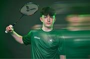 9 July 2025; (EDITOR'S NOTE; This image was created using a special effects camera filter) Badminton player Luke Marks during a Team Ireland announcement for the athletes selected to compete at the European Youth Olympic Festival in Skopje, North Macedonia, proudly supported by Allianz. The European Youth Olympic Festival takes place in Skopje, North Macedonia, taking place from 20 – 26 July. Photo by Sam Barnes/Sportsfile