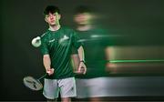 9 July 2025; (EDITOR'S NOTE; This image was created using a special effects camera filter) Badminton player Luke Marks during a Team Ireland announcement for the athletes selected to compete at the European Youth Olympic Festival in Skopje, North Macedonia, proudly supported by Allianz. The European Youth Olympic Festival takes place in Skopje, North Macedonia, taking place from 20 – 26 July. Photo by Sam Barnes/Sportsfile