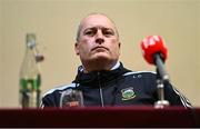 8 July 2025; Tipperary manager Liam Cahill during the Tipperary GAA Hurling All-Ireland Senior Final Media Conference at Horse and Jockey Hotel in Horse and Jockey, Tipperary. Photo by Ben McShane/Sportsfile