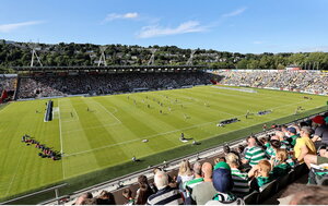 8 July 2025; A general view of match action during the Cork Super Cup match between Cork City and Celtic FC at SuperValu Páirc Uí Chaoimh in Cork. Photo by Thomas Flinkow/Sportsfile