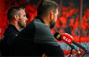 8 June 2025; Jamie Mulgrew during a Linfield media conference at Tolka Park in Dublin. Photo by Tyler Miller/Sportsfile