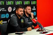 8 June 2025; Headcoach David Healy during a Linfield media conference at Tolka Park in Dublin. Photo by Tyler Miller/Sportsfile