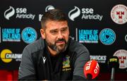 8 June 2025; Headcoach David Healy during a Linfield media conference at Tolka Park in Dublin. Photo by Tyler Miller/Sportsfile