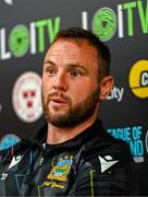 8 June 2025; Jamie Mulgrew during a Linfield media conference at Tolka Park in Dublin. Photo by Tyler Miller/Sportsfile