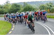 8 July 2025; Curtis McKee of Cycling Ireland leads the peloton during Stage 1 of 2025 Junior Tour of Ireland from Ennis to Barefield. Photo by Stephen McMahon/Sportsfile