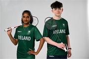 9 July 2025; Badminton players Hannah Shochan, left, and Luke Marks during a Team Ireland announcement for the athletes selected to compete at the European Youth Olympic Festival in Skopje, North Macedonia, proudly supported by Allianz. The European Youth Olympic Festival takes place in Skopje, North Macedonia, taking place from 20 – 26 July. Photo by Shauna Clinton/Sportsfile