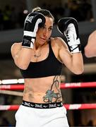 8 July 2025; Jennifer Miranda during an open workout session, held at The Oculus at World Trade Center in New York, USA, ahead of her undisputed super featherweight championship fight with Alycia Baumgarder, on July 11th at Madison Square Garden in New York. Photo by Stephen McCarthy/Sportsfile