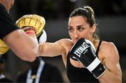 8 July 2025; Jennifer Miranda during an open workout session, held at The Oculus at World Trade Center in New York, USA, ahead of her undisputed super featherweight championship fight with Alycia Baumgarder, on July 11th at Madison Square Garden in New York. Photo by Stephen McCarthy/Sportsfile