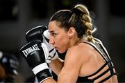 8 July 2025; Jennifer Miranda during an open workout session, held at The Oculus at World Trade Center in New York, USA, ahead of her undisputed super featherweight championship fight with Alycia Baumgarder, on July 11th at Madison Square Garden in New York. Photo by Stephen McCarthy/Sportsfile