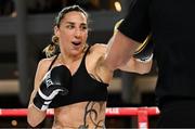 8 July 2025; Jennifer Miranda during an open workout session, held at The Oculus at World Trade Center in New York, USA, ahead of her undisputed super featherweight championship fight with Alycia Baumgarder, on July 11th at Madison Square Garden in New York. Photo by Stephen McCarthy/Sportsfile