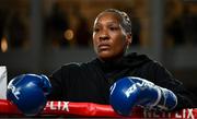 8 July 2025; Shadasia Green during an open workout session, held at The Oculus at World Trade Center in New York, USA, ahead of her IBF and WBO super middleweight championship fight with Savannah Marshall, on July 11th at Madison Square Garden in New York. Photo by Stephen McCarthy/Sportsfile