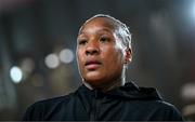 8 July 2025; Shadasia Green during an open workout session, held at The Oculus at World Trade Center in New York, USA, ahead of her IBF and WBO super middleweight championship fight with Savannah Marshall, on July 11th at Madison Square Garden in New York. Photo by Stephen McCarthy/Sportsfile