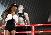 8 July 2025; Shurretta Metcalf during an open workout session, held at The Oculus at World Trade Center in New York, USA, ahead of her undisputed bantamweight championship fight with Cherneka Johnson, on July 11th at Madison Square Garden in New York. Photo by Stephen McCarthy/Sportsfile