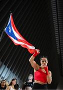 8 July 2025; Amanda Serrano during an open workout session, held at The Oculus at World Trade Center in New York, USA, ahead of her undisputed super lightweight championship fight with Katie Taylor, on July 11th at Madison Square Garden in New York. Photo by Stephen McCarthy/Sportsfile