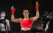 8 July 2025; Amanda Serrano during an open workout session, held at The Oculus at World Trade Center in New York, USA, ahead of her undisputed super lightweight championship fight with Katie Taylor, on July 11th at Madison Square Garden in New York. Photo by Stephen McCarthy/Sportsfile