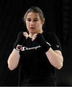 8 July 2025; Katie Taylor during an open workout session, held at The Oculus at World Trade Center in New York, USA, ahead of her undisputed super lightweight championship fight with Amanda Serrano, on July 11th at Madison Square Garden in New York. Photo by Stephen McCarthy/Sportsfile