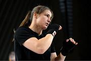 8 July 2025; Katie Taylor during an open workout session, held at The Oculus at World Trade Center in New York, USA, ahead of her undisputed super lightweight championship fight with Amanda Serrano, on July 11th at Madison Square Garden in New York. Photo by Stephen McCarthy/Sportsfile