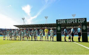 8 July 2025; The Celtic team before the Cork Super Cup match between Cork City and Celtic FC at SuperValu Páirc Uí Chaoimh in Cork. Photo by Thomas Flinkow/Sportsfile
