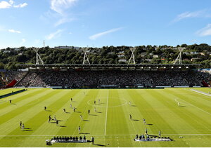 8 July 2025; A general view of match action during the Cork Super Cup match between Cork City and Celtic FC at SuperValu Páirc Uí Chaoimh in Cork. Photo by Thomas Flinkow/Sportsfile