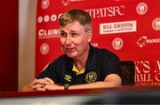 9 July 2025; Manager Stephen Kenny during a St Patrick's Athletic media conference at Richmond Park in Dublin. Photo by Ben McShane/Sportsfile