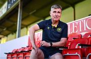 9 July 2025; Manager Stephen Kenny is interviewed by Virgin Media Sport during a St Patrick's Athletic media conference at Richmond Park in Dublin. Photo by Ben McShane/Sportsfile