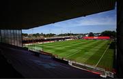 9 July 2025; A general view inside the stadium from the Drumcondra End stand before the UEFA Champions League First Qualifying Round first leg match between Shelbourne and Linfield at Tolka Park in Dublin. Photo by Seb Daly/Sportsfile