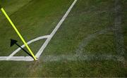 9 July 2025; A view of the repainted pitch markings before the UEFA Champions League First Qualifying Round first leg match between Shelbourne and Linfield at Tolka Park in Dublin. Photo by Seb Daly/Sportsfile