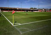 9 July 2025; A view of the repainted pitch markings before the UEFA Champions League First Qualifying Round first leg match between Shelbourne and Linfield at Tolka Park in Dublin. Photo by Seb Daly/Sportsfile