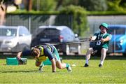 9 July 2025; Tom McAllister of Ireland in action during warm up at the World Rugby U20 Championship 2025 Pool C match between Ireland and New Zealand at Stadio San Michele in Calvisano, Italy. Photo by Massimiliano Carnabuci/Sportsfile