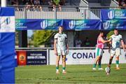9 July 2025; Daniel Green of Ireland prior to kick a penalty during the World Rugby U20 Championship 2025 Pool C match between Ireland and New Zealand at Stadio San Michele in Calvisano, Italy. Photo by Massimiliano Carnabuci/Sportsfile