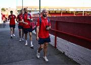 9 July 2025; Mark Coyle of Shelbourne arrives before the UEFA Champions League First Qualifying Round first leg match between Shelbourne and Linfield at Tolka Park in Dublin. Photo by Ben McShane/Sportsfile
