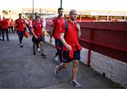 9 July 2025; Kerr McInroy of Shelbourne arrives before the UEFA Champions League First Qualifying Round first leg match between Shelbourne and Linfield at Tolka Park in Dublin. Photo by Ben McShane/Sportsfile