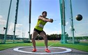 9 July 2025; Nicola Tuthill of Ireland competes in the Inspire (Credit Union) Women's Hammer during the Cork City Sports meet at MTU Arena in Cork. Photo by Sam Barnes/Sportsfile