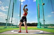 9 July 2025; Suvi Koskinen of Finland competes in the Inspire (Credit Union) Women's Hammer during the Cork City Sports meet at MTU Arena in Cork. Photo by Sam Barnes/Sportsfile